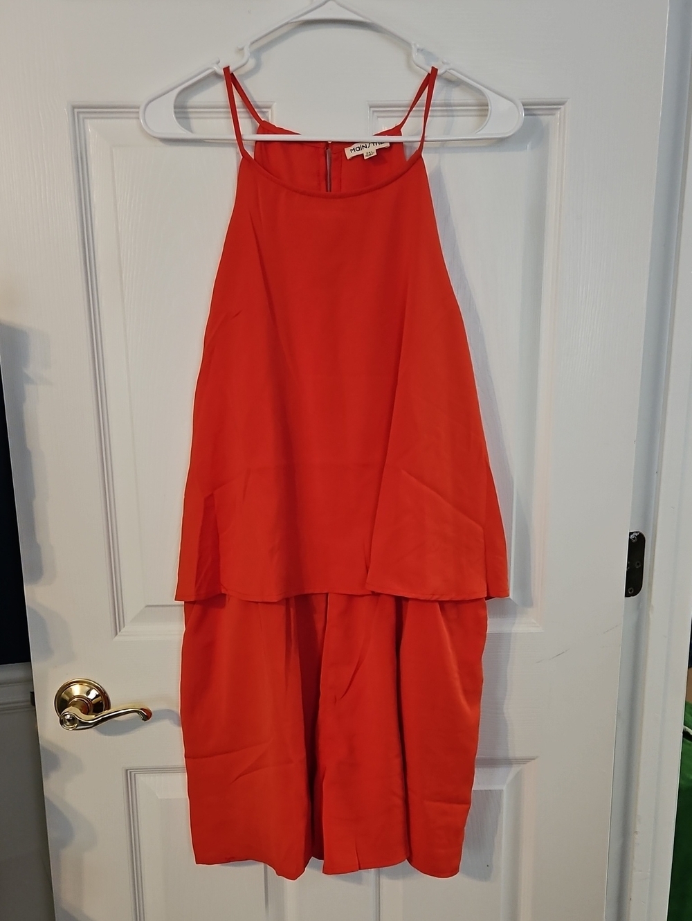Red Halter Tiered Women's Romper